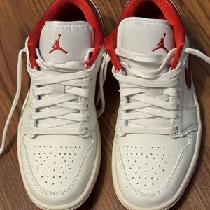 Jordan Red and White Sneakers